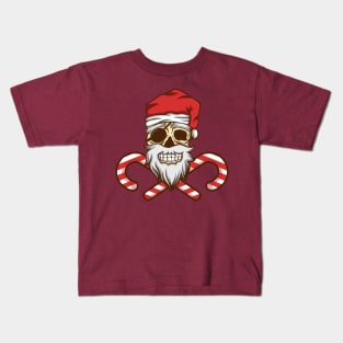 Bad Jolly Roger Santa XMAS Pirate Skull Kids T-Shirt